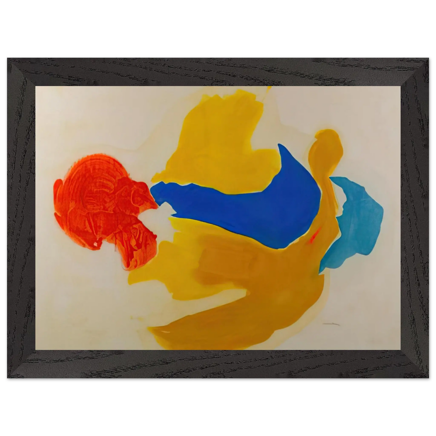 Helen Frankenthaler - Blue Jay - 1963  United States Wall art - 15x20 cm / 6x8 Inches - Premium Wooden Framed Poster With Fine Art Paper - Black frame