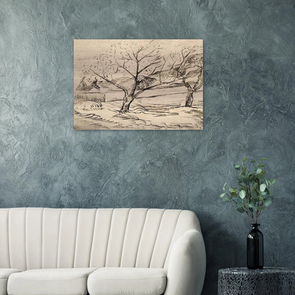 Two Trees - Vincent van Gogh Brushed Aluminum Print - 70x100 cm / 28x40 inches | Vincent van Gogh Aluminum Print | Vincent van Gogh Prints