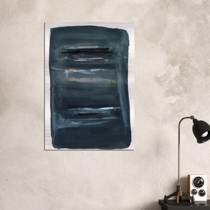 Abstract with Blue and Black - Abstract Expressionism - Larry Zox Brushed Aluminum Print - 70x100 cm / 28x40 inches | Larry Zox Aluminum Print | Larry Zox Prints