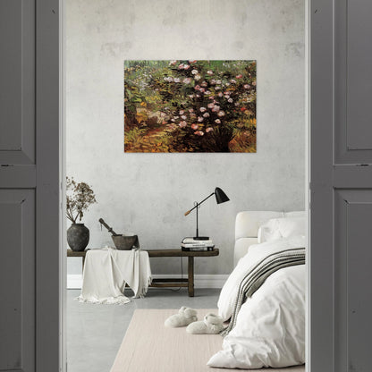 Rosebush in Blossom - Vincent van Gogh Brushed Aluminum Print - 70x100 cm / 28x40 inches | Vincent van Gogh Aluminum Print | Vincent van Gogh Prints