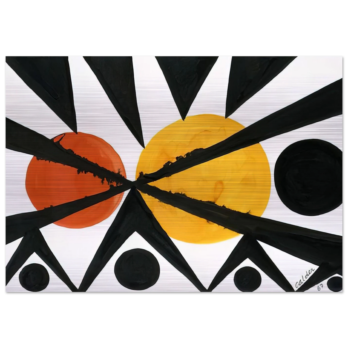 ACROSS THE ORANGE MOONS 1967 - Alexander Calder Brushed Aluminum Print - 70x100 cm / 28x40 inches | Alexander Calder Aluminum Print | Alexander Calder Prints