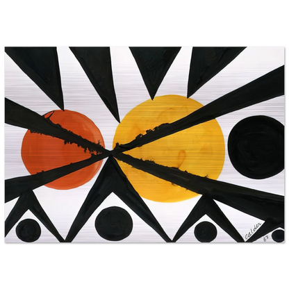 ACROSS THE ORANGE MOONS 1967 - Alexander Calder Brushed Aluminum Print - 70x100 cm / 28x40 inches | Alexander Calder Aluminum Print | Alexander Calder Prints