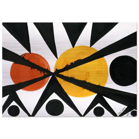 ACROSS THE ORANGE MOONS 1967 - Alexander Calder Brushed Aluminum Print - 70x100 cm / 28x40 inches | Alexander Calder Aluminum Print | Alexander Calder Prints