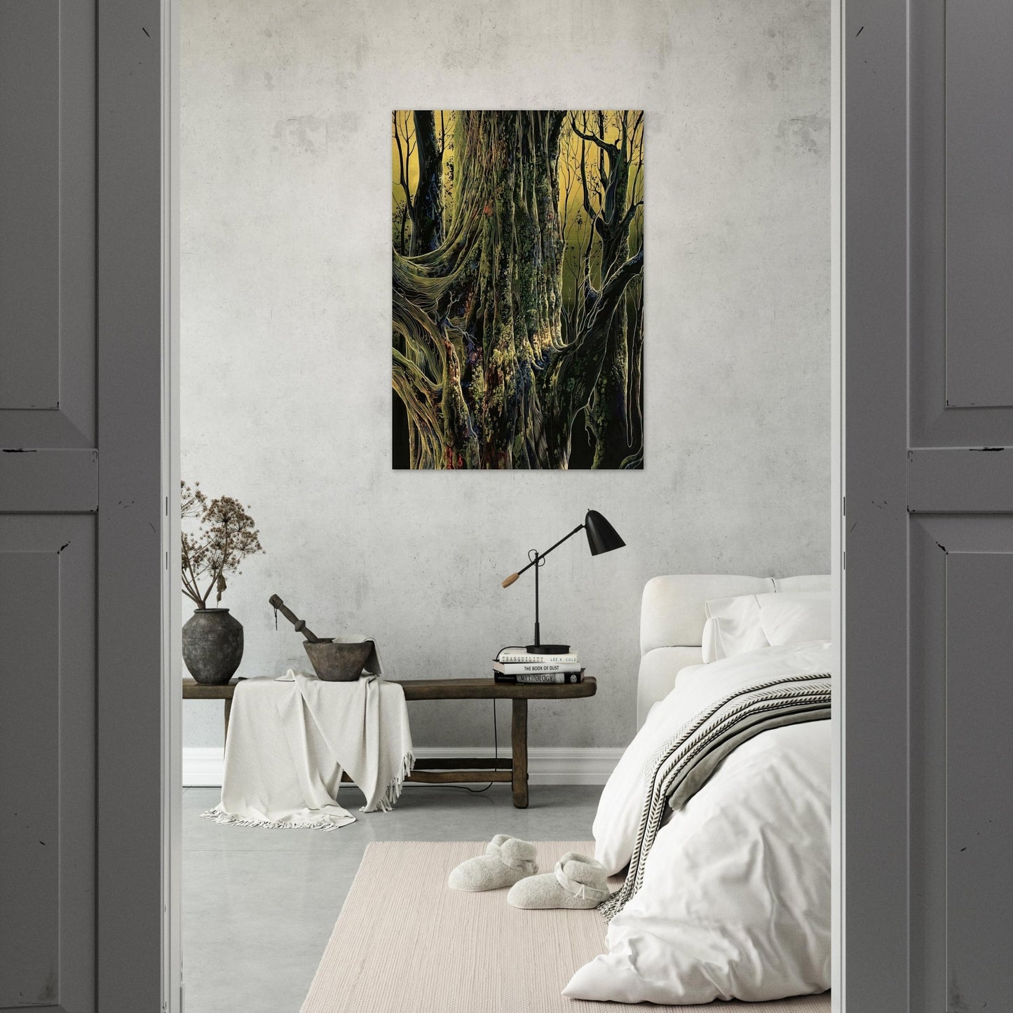 Ancient Tree - Eyvind Earle Brushed Aluminum Print - 70x100 cm / 28x40 inches | Eyvind Earle Aluminum Print | Eyvind Earle Prints