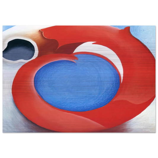 Goat's Horn With Red - Georgia O'Keeffe Brushed Aluminum Print - 70x100 cm / 28x40 inches | Georgia O'Keeffe Aluminum Print | Georgia O'Keeffe Prints