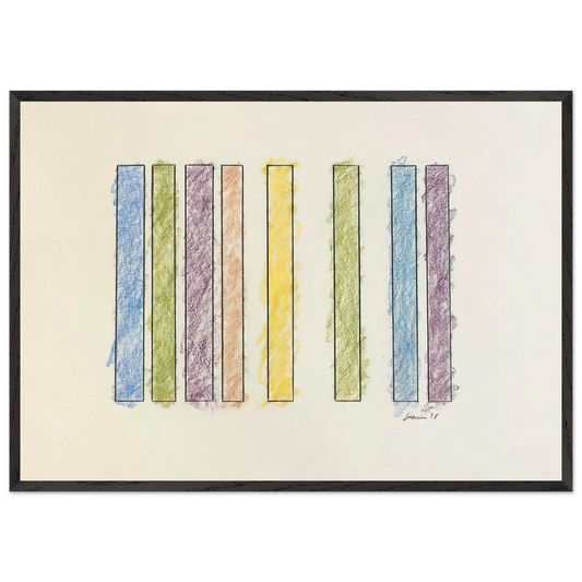 Untitled - 1978 N5 - Gene Davis 70x100 cm / 28x40 inches Framed Art Print – Black Wooden Frame