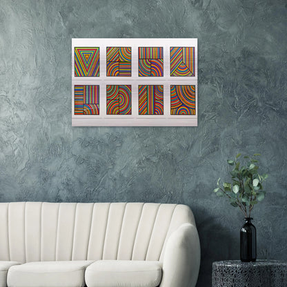 Color Bands Wadsworth Portfolio - Sol LeWitt Brushed Aluminum Print - 70x100 cm / 28x40 inches | Sol LeWitt Aluminum Print | Sol LeWitt Prints