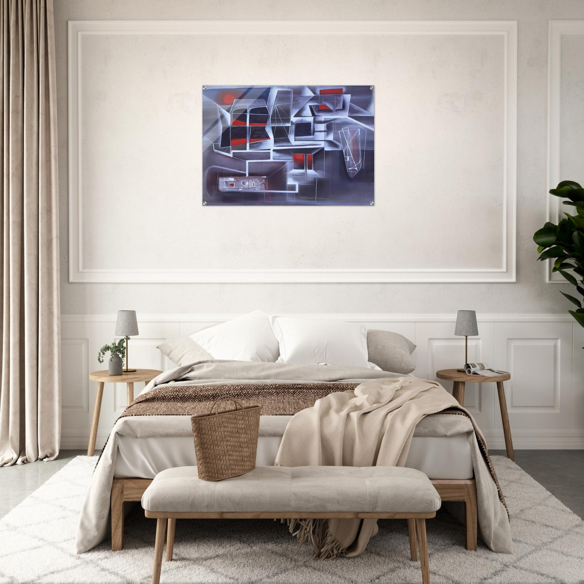 Night Subway - 1948 - Jimmy Ernst Acrylic Print - 70x100 cm / 28x40″ inches | Jimmy Ernst Wall Art | Jimmy Ernst Prints