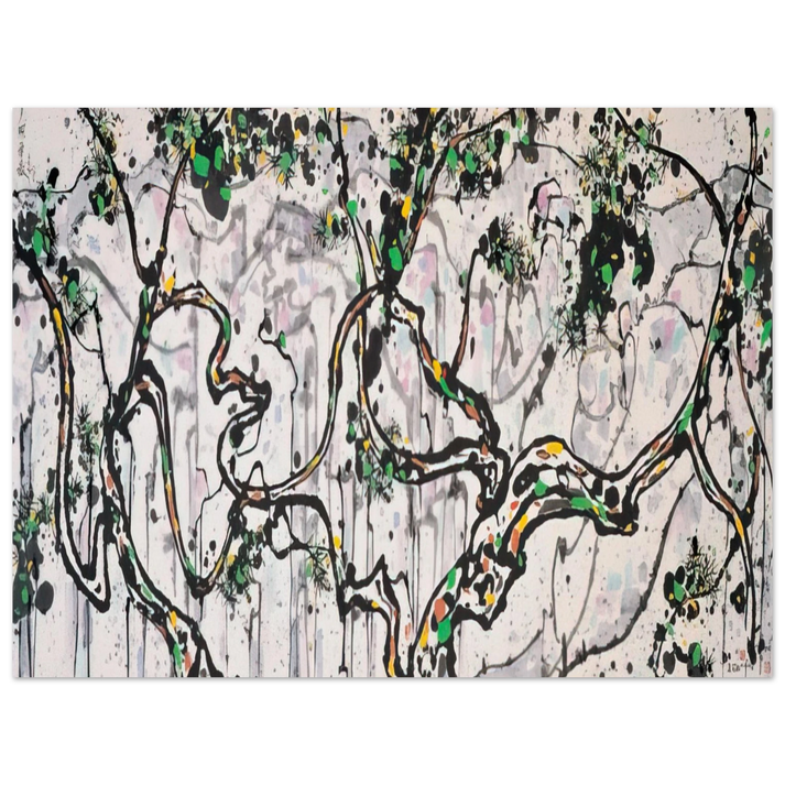 Wu Guanzhong - The Hua Mountains at Sunset - 1997  75x100 cm / 30x40inches Fine Art Poster