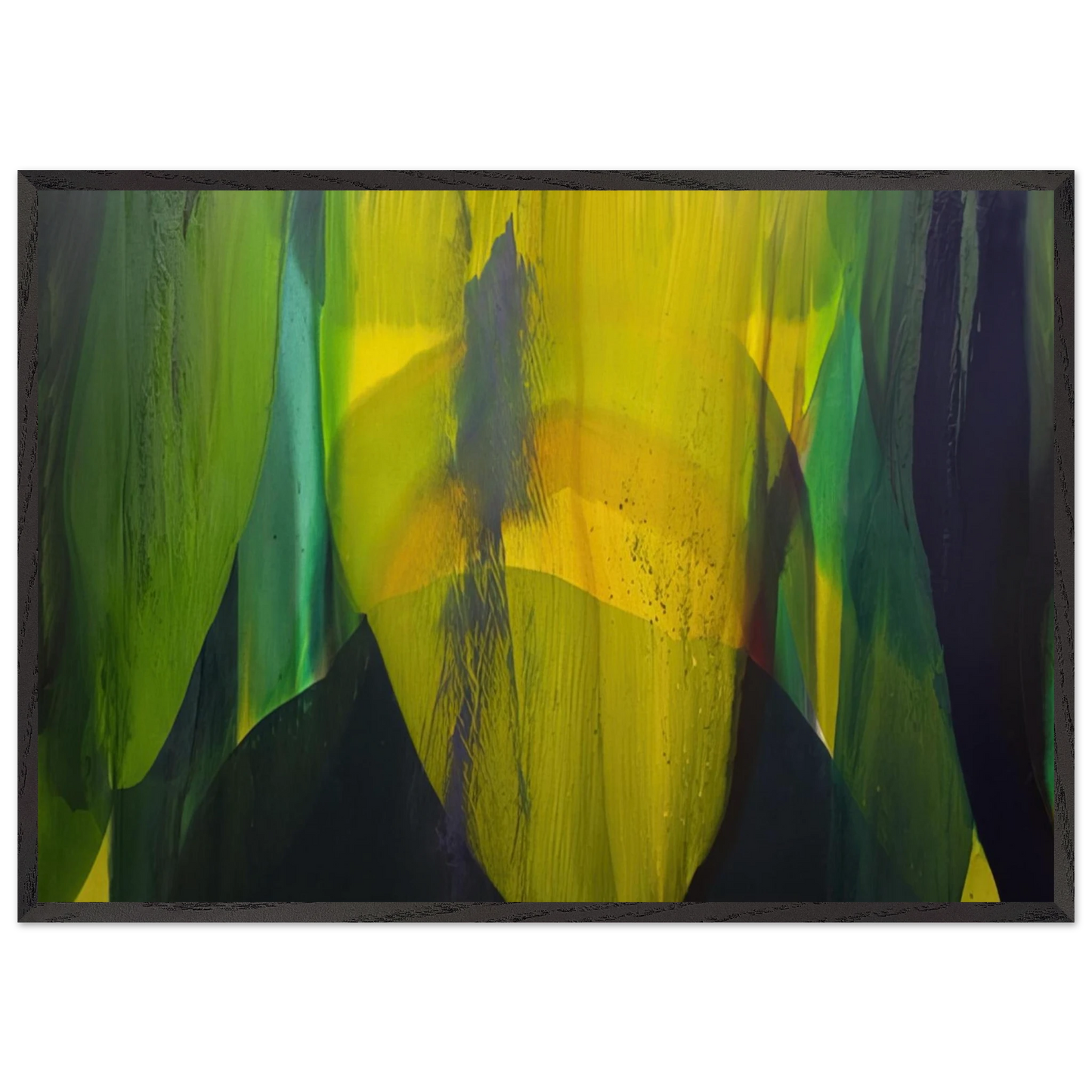 Phenomena Lasting Dawn - 1977 - Paul Jenkins 70x100 cm / 28x40 inches Framed Art Print – Black Wooden Frame