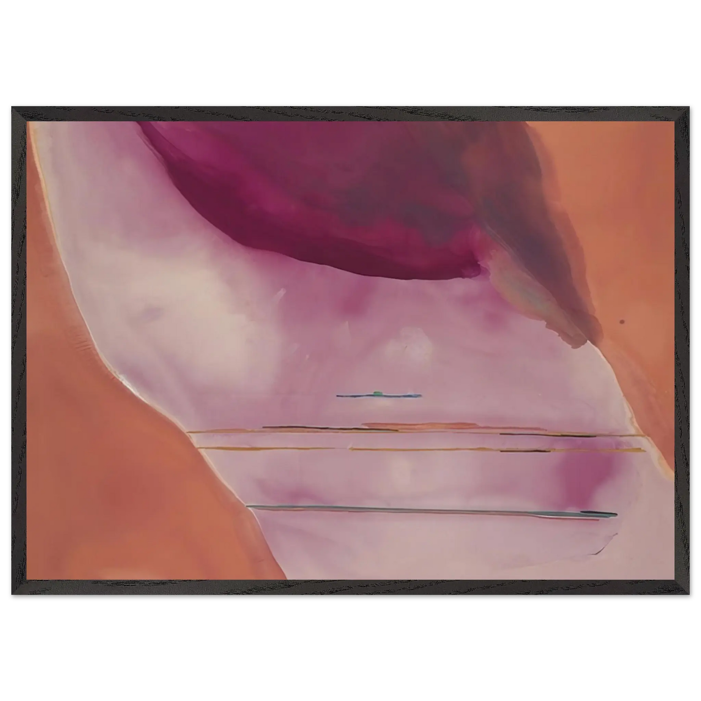 Helen Frankenthaler - Pendulum - 1972 Wall art - 60x80 cm / 24x32 Inches - Premium Wooden Framed Poster With Fine Art Paper - White frame