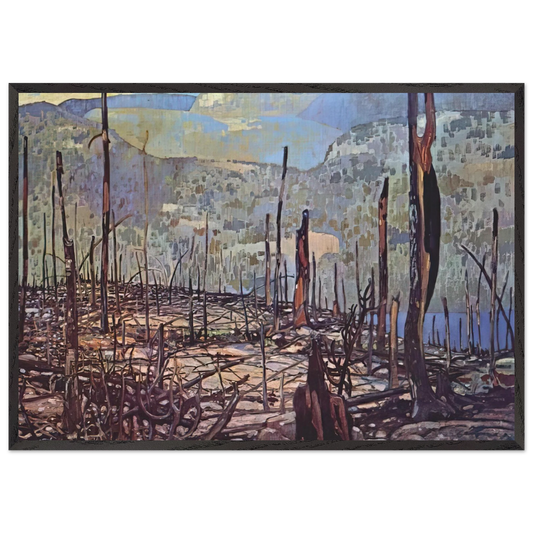 Fire Swept Algoma - 1920 - Frank Johnston 70x100 cm / 28x40 inches Framed Art Print – Black Wooden Frame