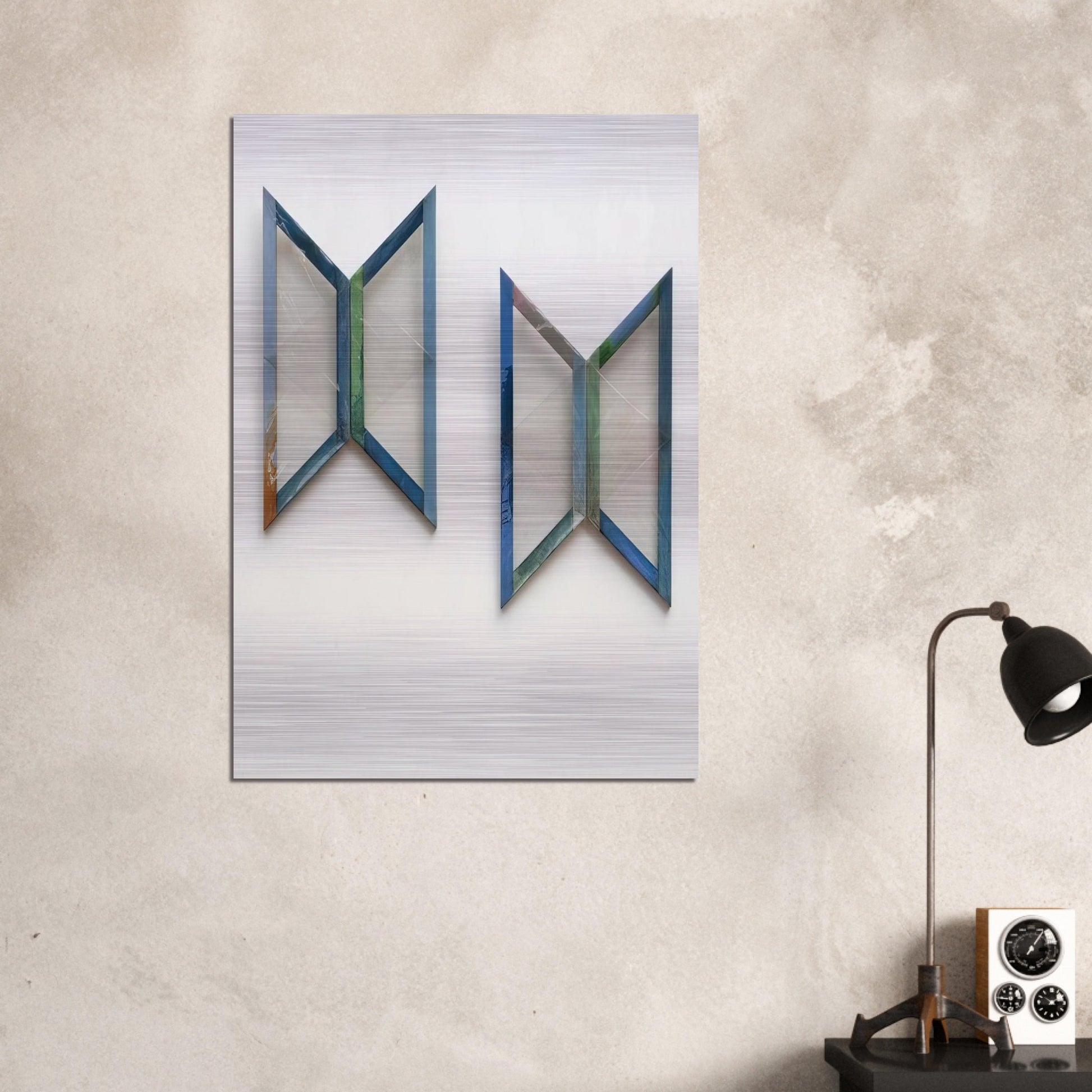 Quattro trapezi azzurri - 1978 - Carla Accardi Brushed Aluminum Print - 70x100 cm / 28x40 inches | Carla Accardi Aluminum Print | Carla Accardi Prints