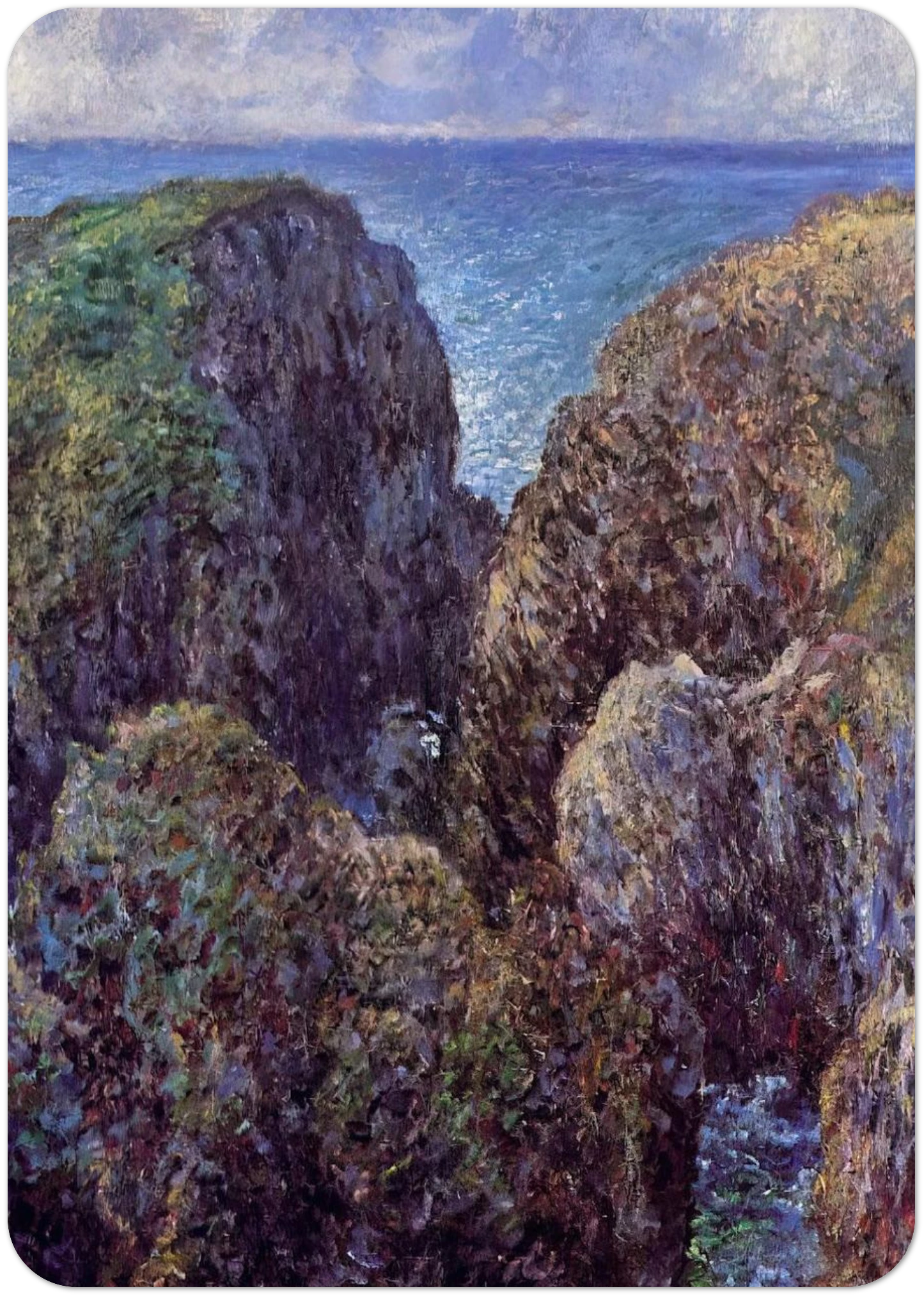Group of Rocks at Port-Goulphar By claude monet Pack of 10 Post Cards | claude monet Post Cards | A6 (10.5 x 14.8 cm) - 4.1 x 5.8 inches