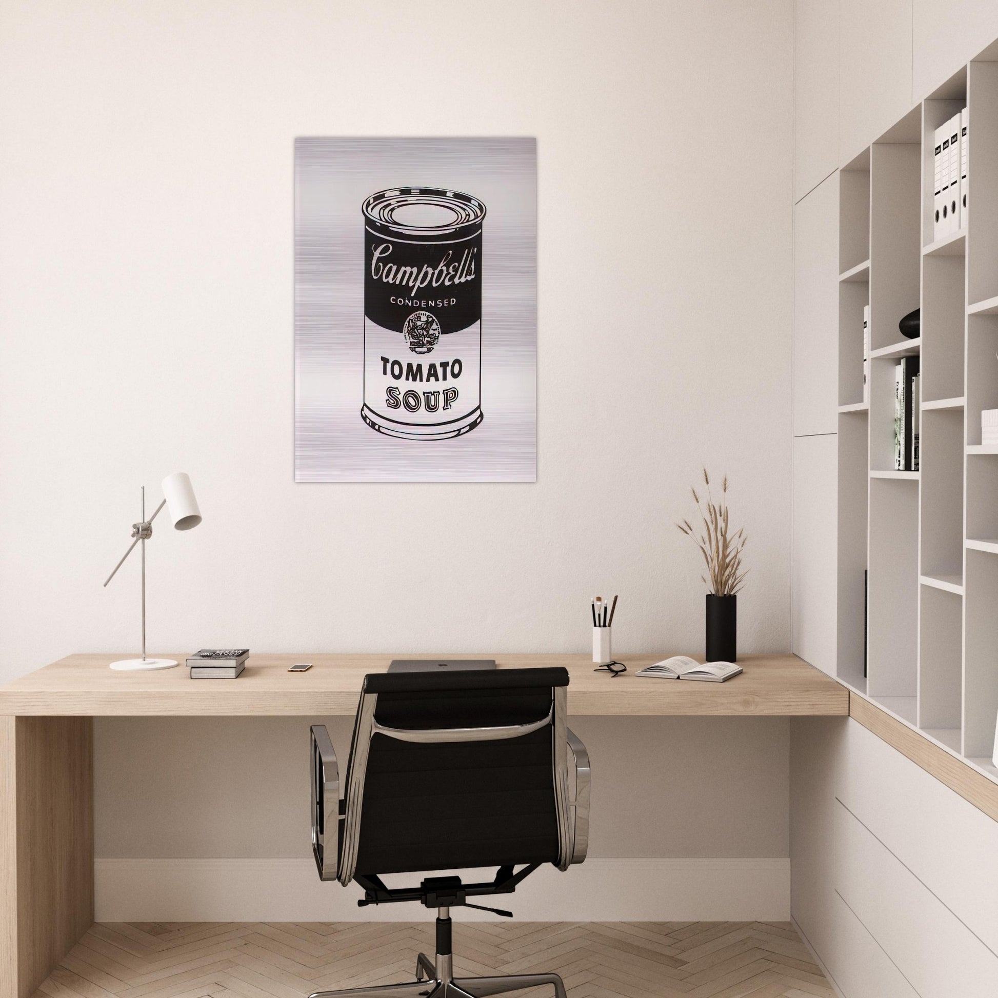 Campbell's Soup Can  Tomato -Retrospective Series - Andy Warhol Brushed Aluminum Print - 70x100 cm / 28x40 inches | Andy Warhol Aluminum Print | Andy Warhol Prints