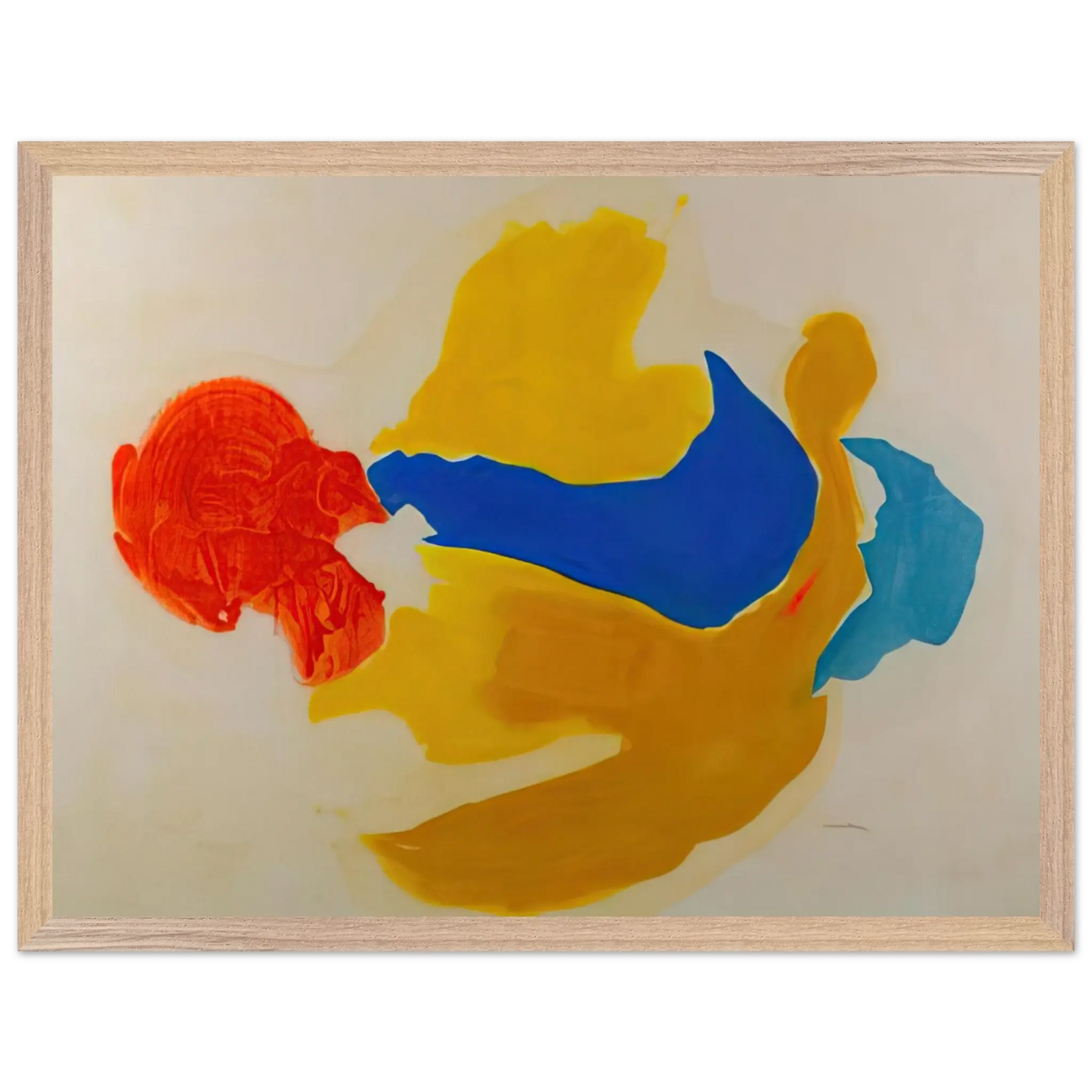 Helen Frankenthaler - Blue Jay - 1963  United States Wall art - 40x50 cm / 16x20 Inches - Premium Wooden Framed Poster With Fine Art Paper - Black frame