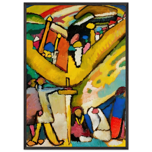 STUDY FOR IMPROVISATION 8 1909 - Wassily Kandinsky 70x100 cm / 28x40 inches Framed Art Print – Black Wooden Frame