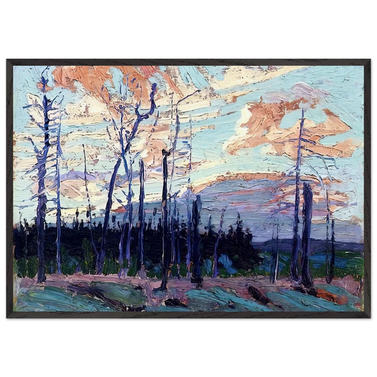 BURNT LAND AT SUNSET 1915 - Tom Thomson 70x100 cm / 28x40 inches Framed Art Print – Black Wooden Frame