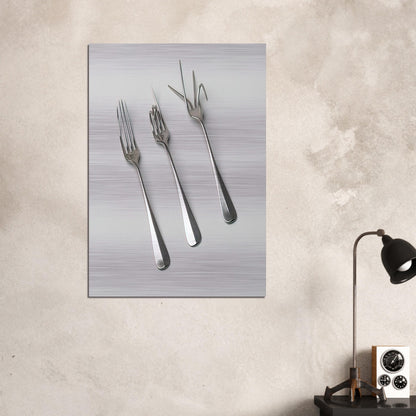 Fork Design - 1958 - Bruno Munari Brushed Aluminum Print - 70x100 cm / 28x40 inches | Bruno Munari Aluminum Print | Bruno Munari Prints