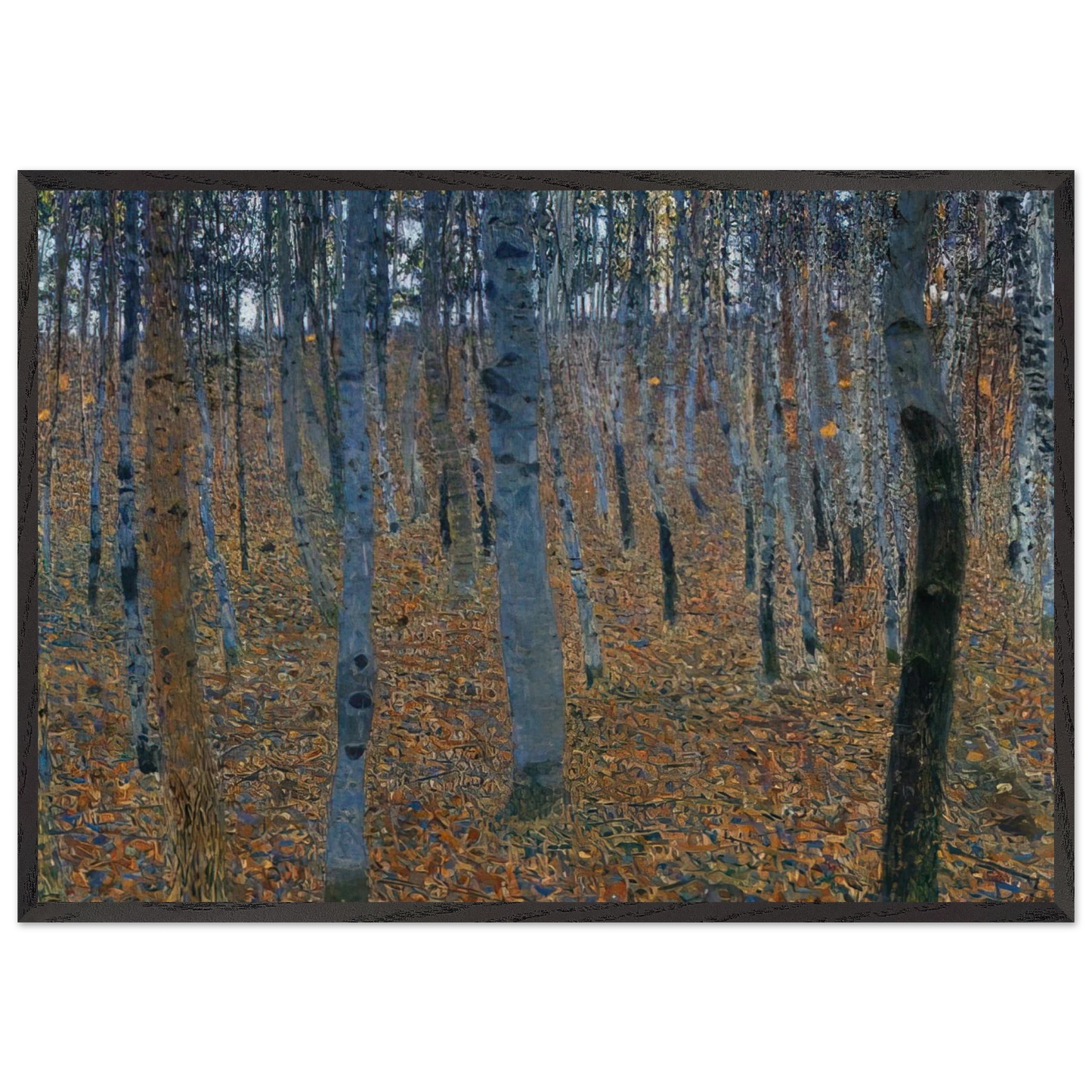 BEECH GROVE I - Gustav Klimt 70x100 cm / 28x40 inches Framed Art Print – Black Wooden Frame