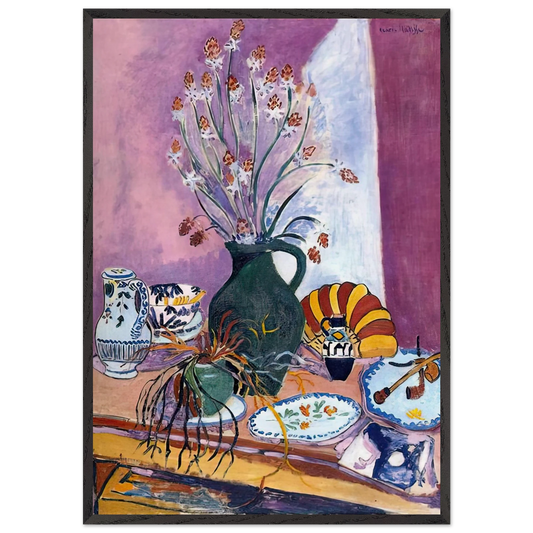STILL LIFE WITH FLOWERS - Henri Matisse 70x100 cm / 28x40 inches Framed Art Print – Black Wooden Frame