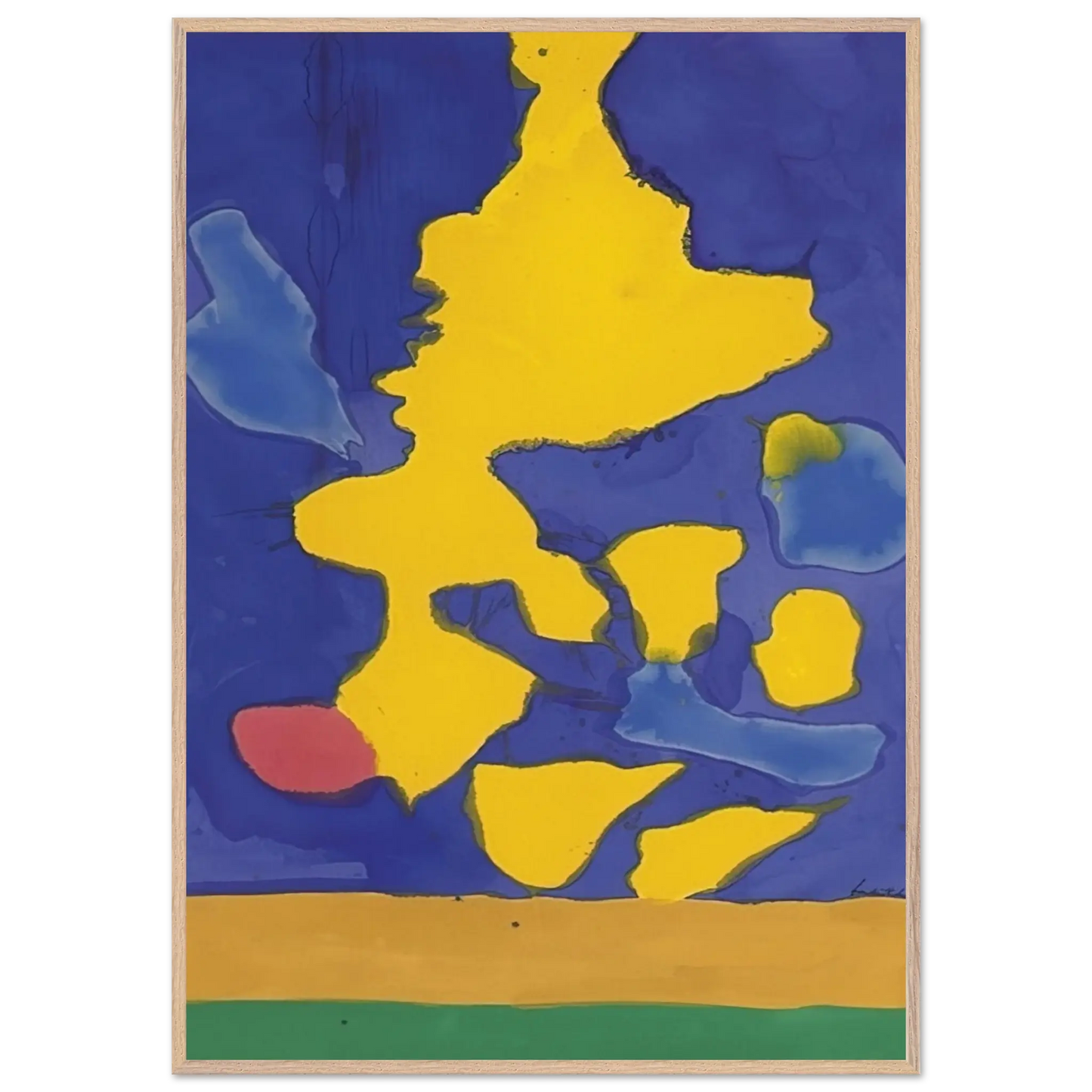 Helen Frankenthaler - Saturn Revisited - 1964 Wall art - 13x18 cm / 5x7 Inches - Premium Wooden Framed Poster With Fine Art Paper - Black frame