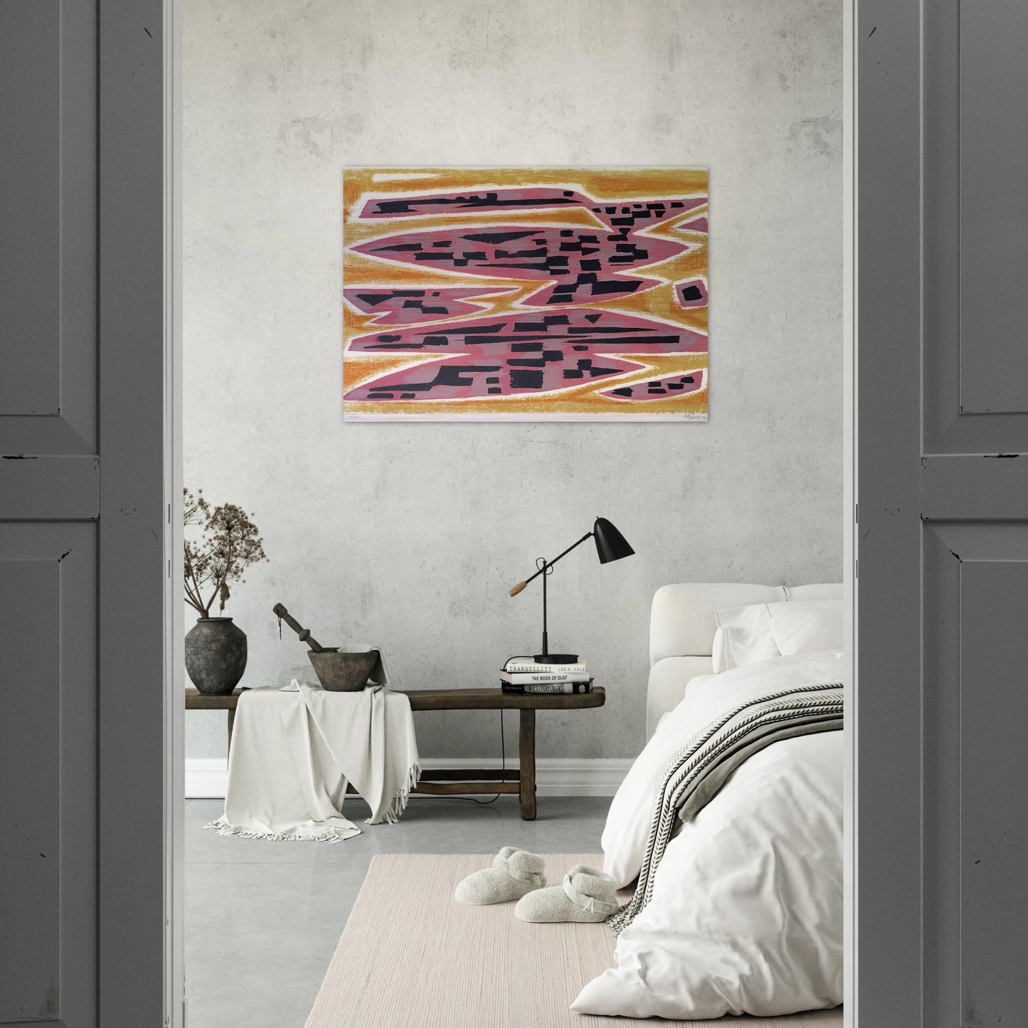 Abstract Composition - 1955 - Alfred Manessier Brushed Aluminum Print - 70x100 cm / 28x40 inches | Alfred Manessier Aluminum Print | Alfred Manessier Prints