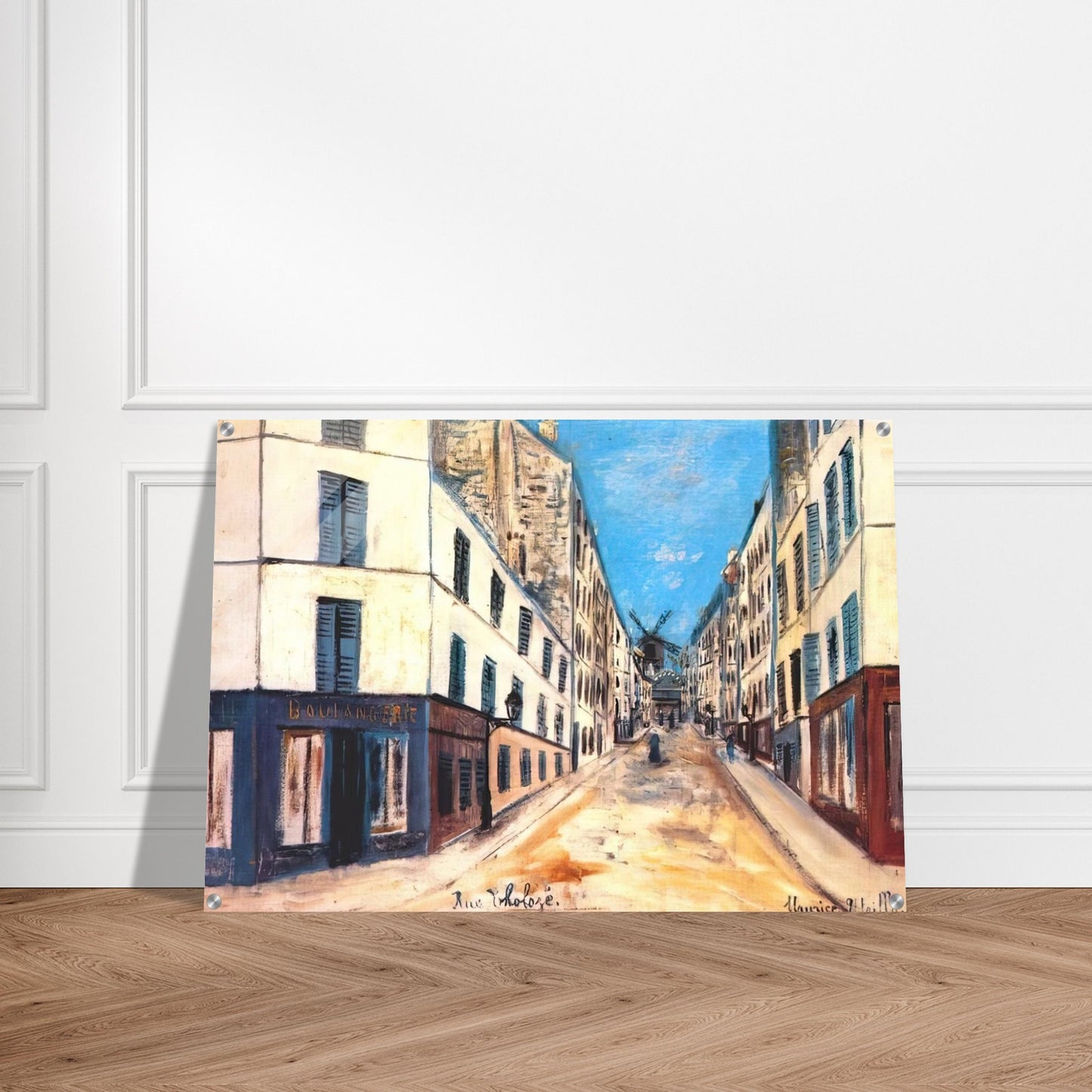 THOLOZE STREET - Maurice Utrillo Acrylic Print - 70x100 cm / 28x40″ inches | Maurice Utrillo Wall Art | Maurice Utrillo Prints