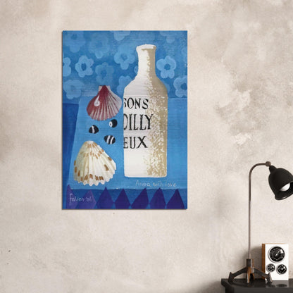 Still life with bottle and shells - 2006 - Mary Fedden Brushed Aluminum Print - 70x100 cm / 28x40 inches | Mary Fedden Aluminum Print | Mary Fedden Prints