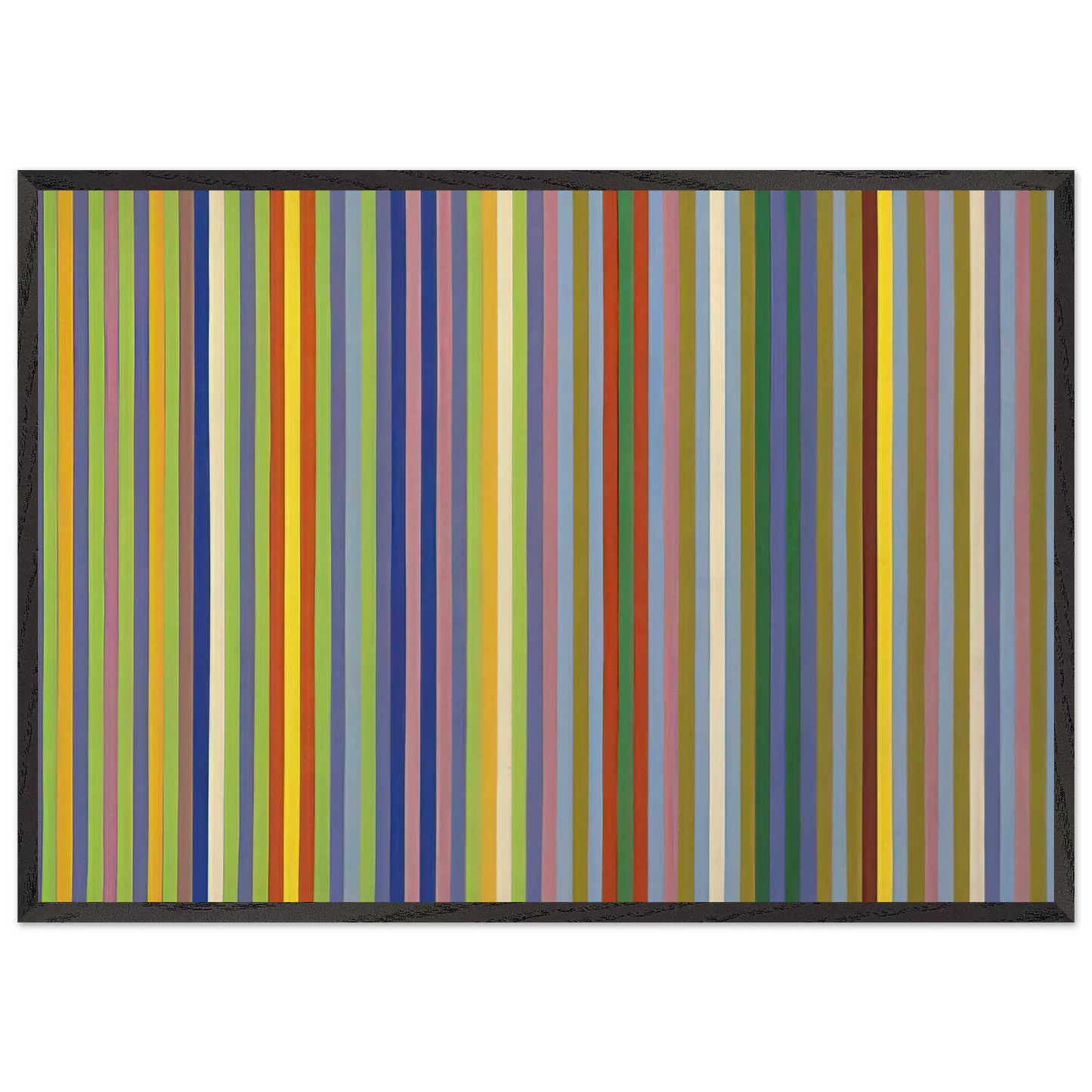 Lemon Ice - 1965 - Gene Davis 70x100 cm / 28x40 inches Framed Art Print – Black Wooden Frame