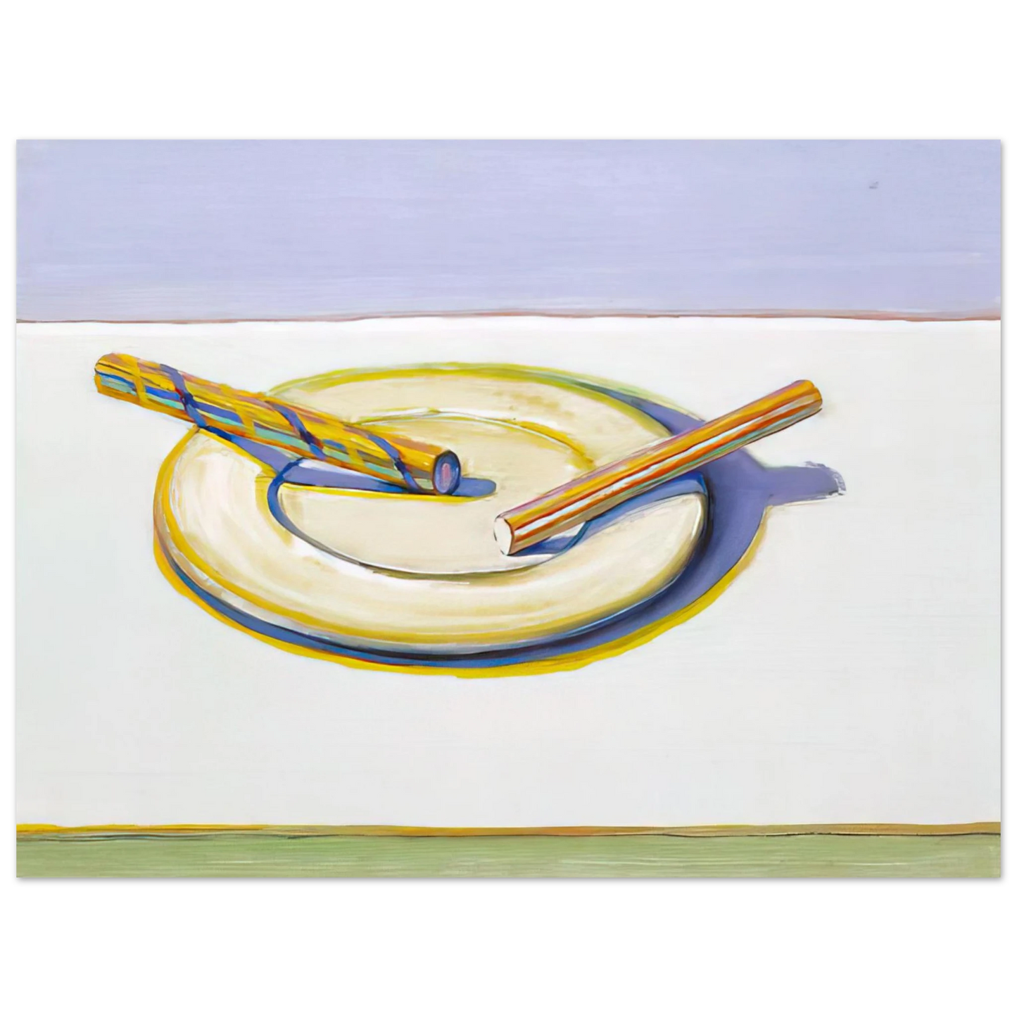 Wayne Thiebaud - Two Candy Sticks - 2004 Wall Art - 21x29.7 cm / 8x12" - Fine Art Poster - -