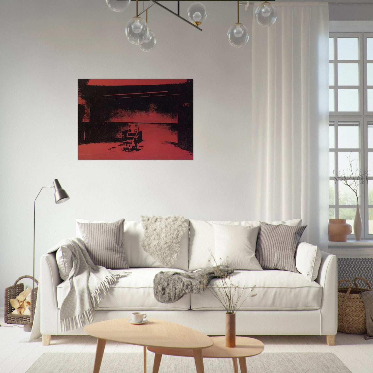 Early electric chair - Andy Warhol Brushed Aluminum Print - 70x100 cm / 28x40 inches | Andy Warhol Aluminum Print | Andy Warhol Prints