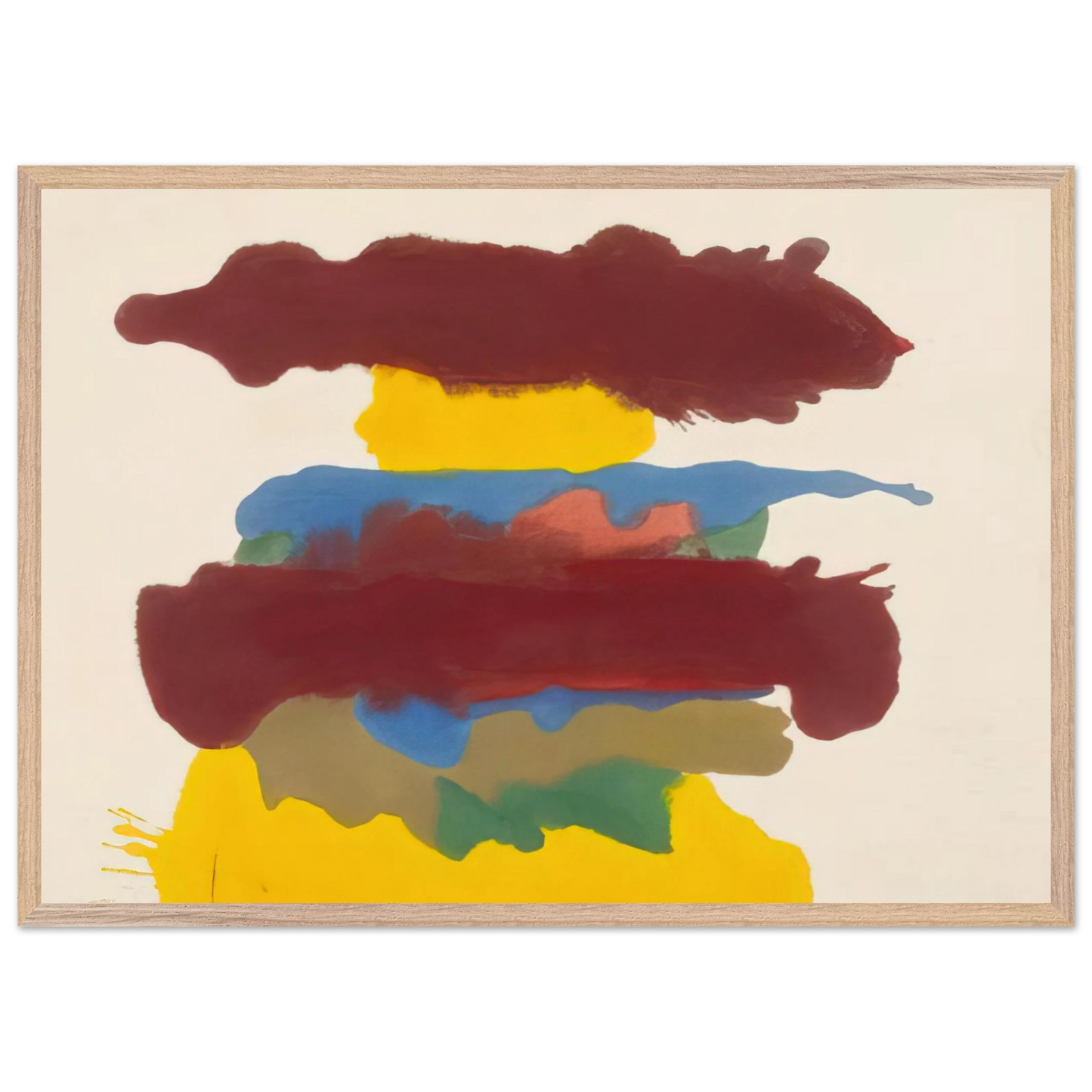 Helen Frankenthaler - Weather Change - 1963 Wall art - 21x29.7 cm / 8x12" - Premium Wooden Framed Poster With Fine Art Paper-canvas - White frame