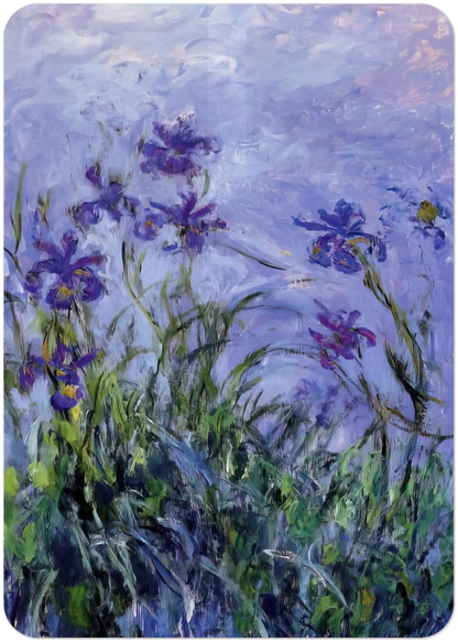 Lilac Irises By claude monet Pack of 10 Post Cards | claude monet Post Cards | A6 (10.5 x 14.8 cm) - 4.1 x 5.8 inches