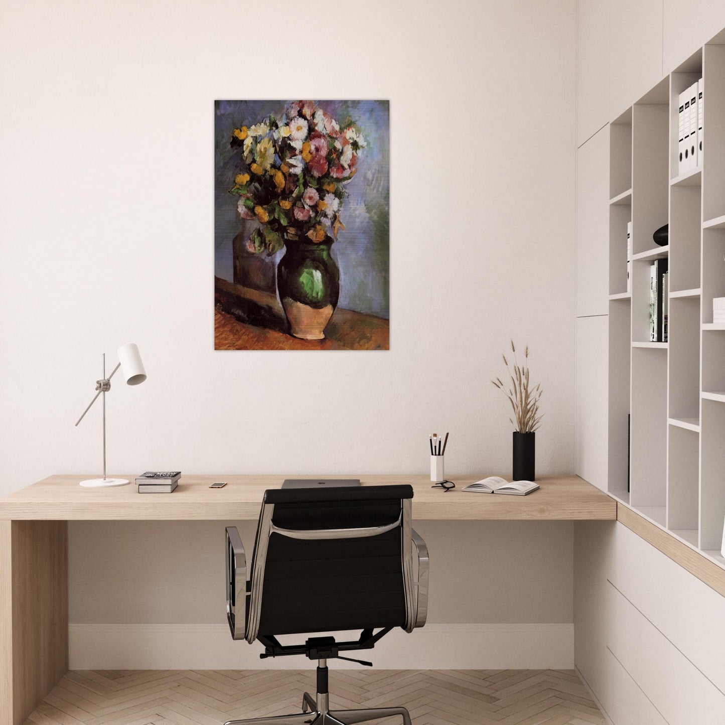 Flowers in an Olive Jar - Paul Cézanne Brushed Aluminum Print - 70x100 cm / 28x40 inches | Paul Cézanne Aluminum Print | Paul Cézanne Prints