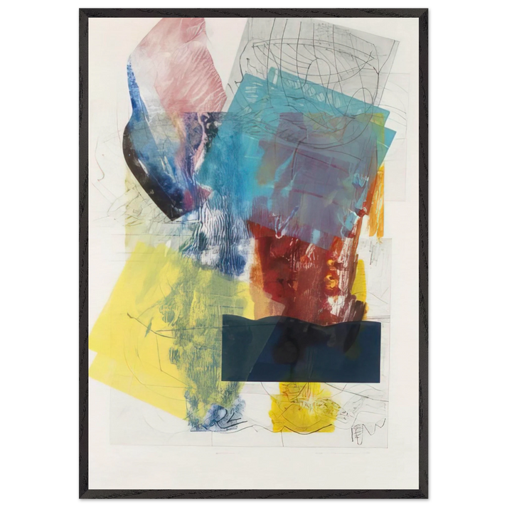 Aviation 3 - Sam Gilliam 70x100 cm / 28x40 inches Framed Art Print – Black Wooden Frame
