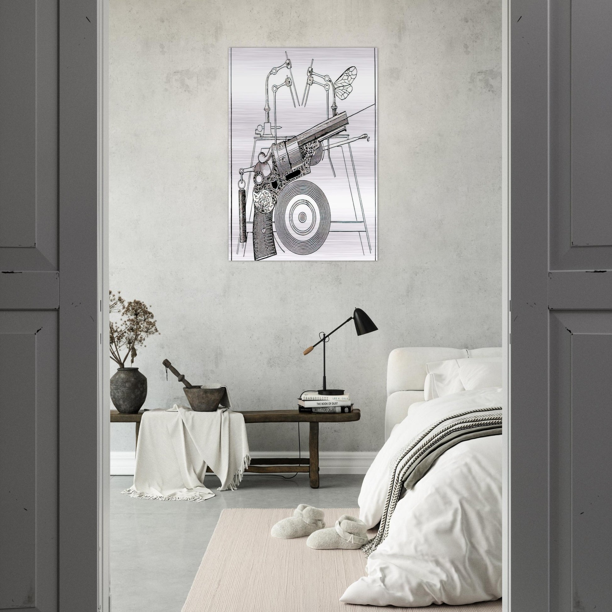 The Harmonious Fagot Illustration for The Misfortunes of the Immortals - Max Ernst Brushed Aluminum Print - 70x100 cm / 28x40 inches | Max Ernst Aluminum Print | Max Ernst Prints