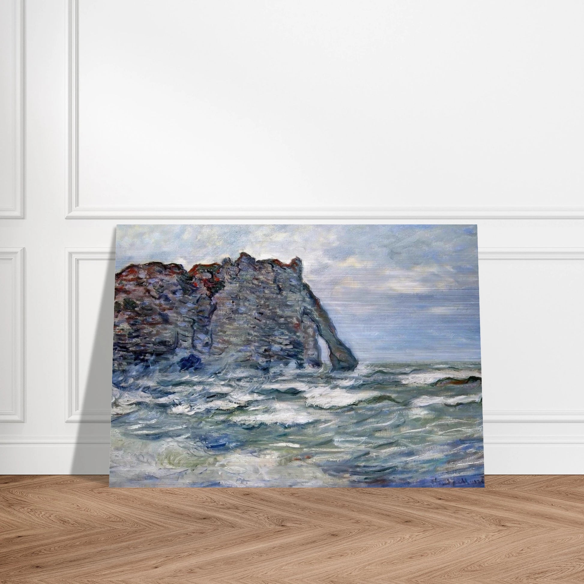Port d`Aval, Rough Sea - claude monet Brushed Aluminum Print - 70x100 cm / 28x40 inches | claude monet Aluminum Print | claude monet Prints