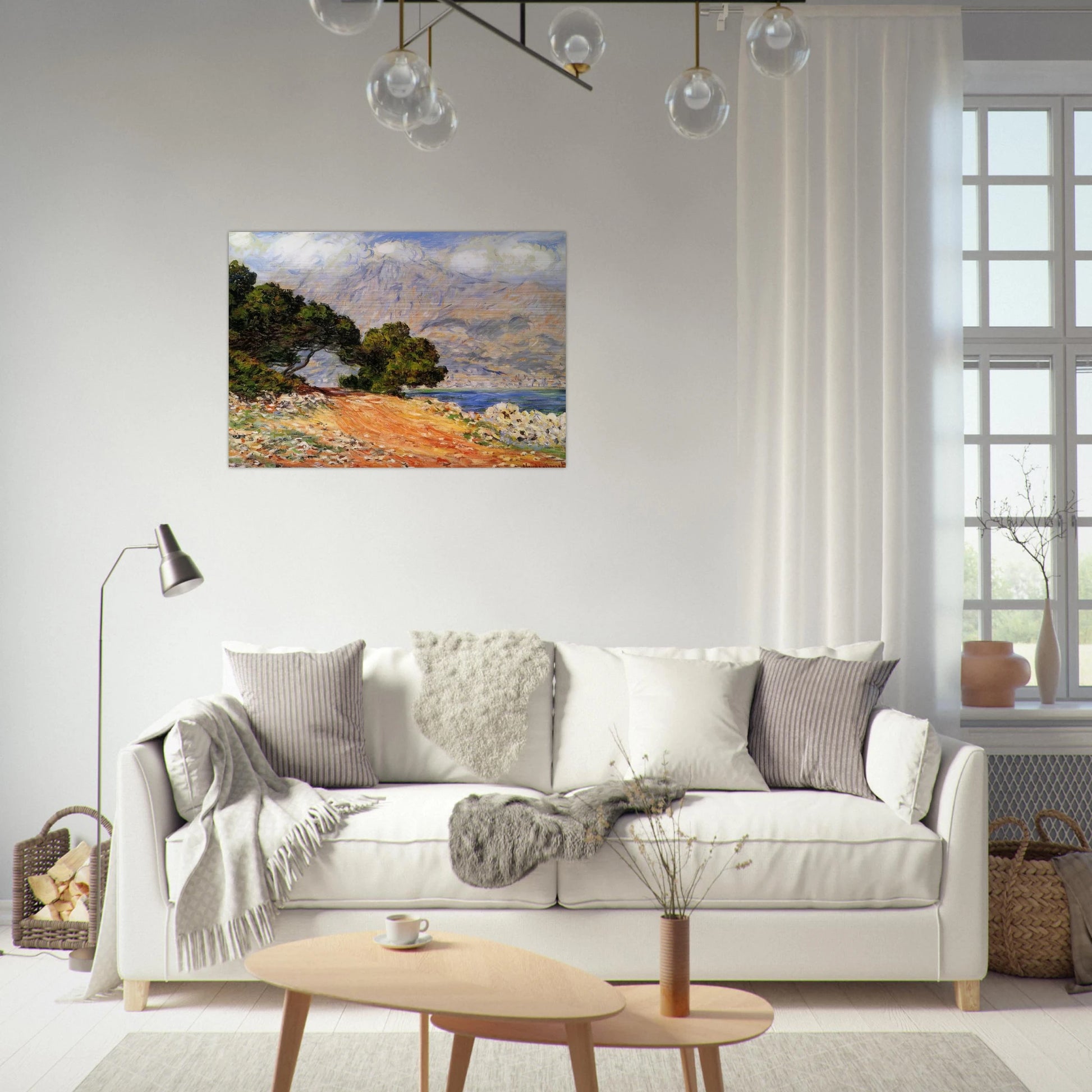 Meton Seen from Cap Martin - claude monet Brushed Aluminum Print - 70x100 cm / 28x40 inches | claude monet Aluminum Print | claude monet Prints
