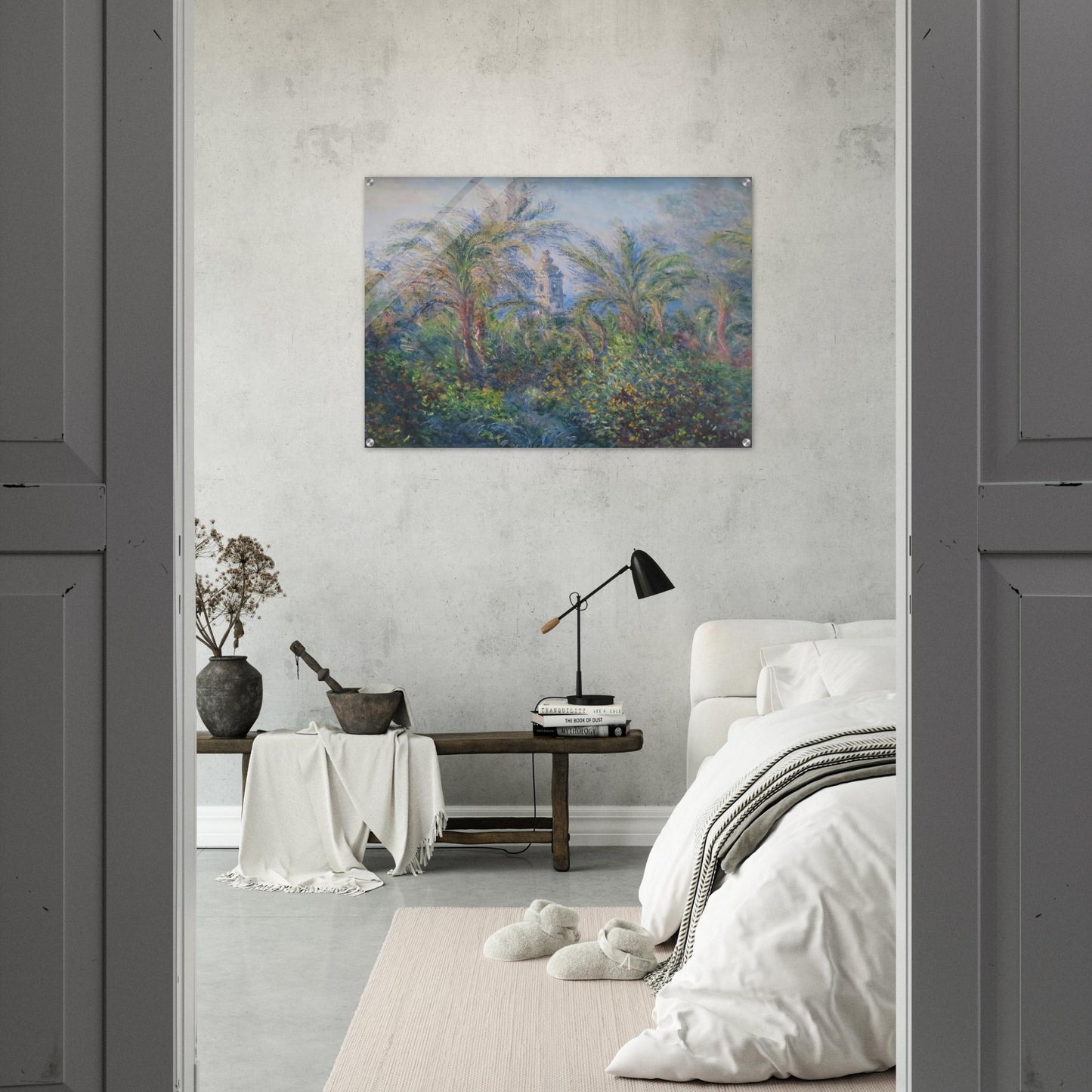 Garden in Bordighera, Impression of Morning - claude monet Acrylic Print - 70x100 cm / 28x40″ inches