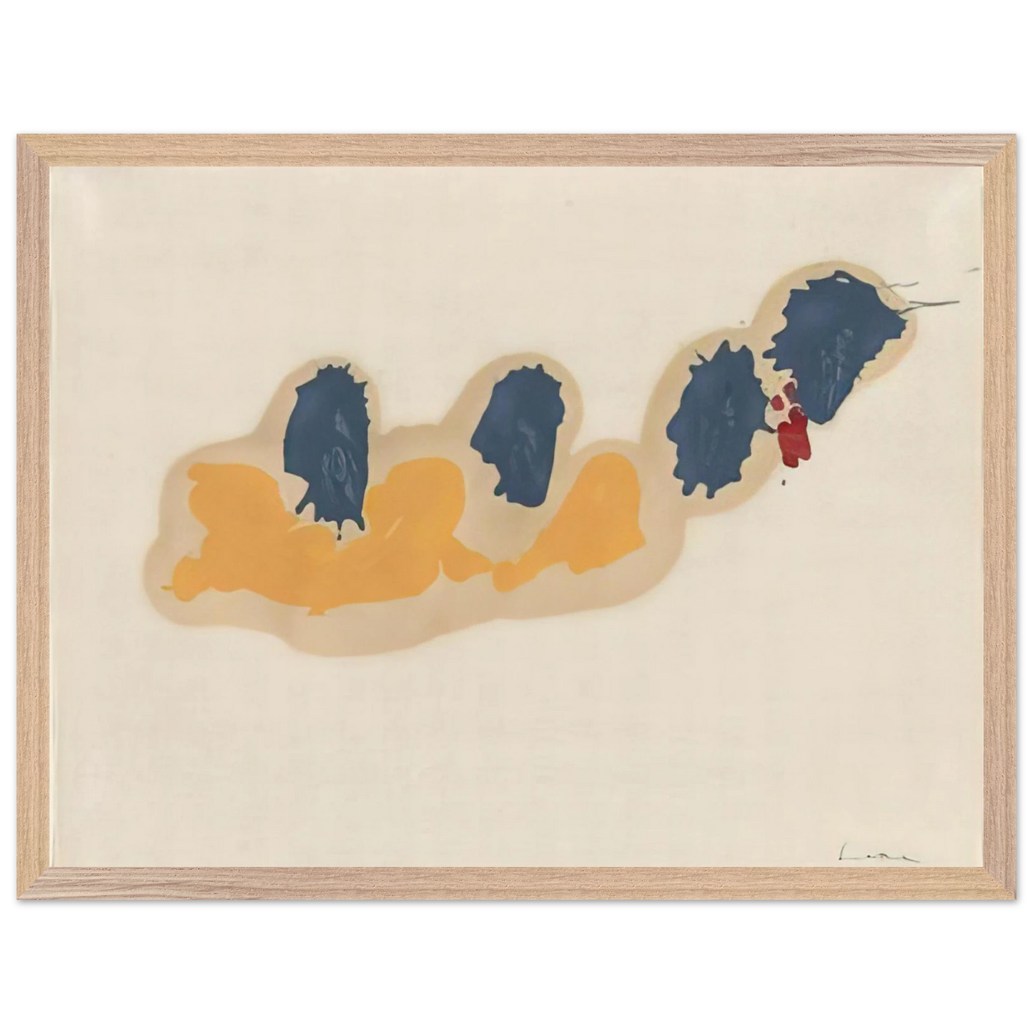 Helen Frankenthaler - April IV - 1960 Wall art - 21x29.7 cm / 8x12" - Premium Wooden Framed Poster With Fine Art Paper-canvas - White frame
