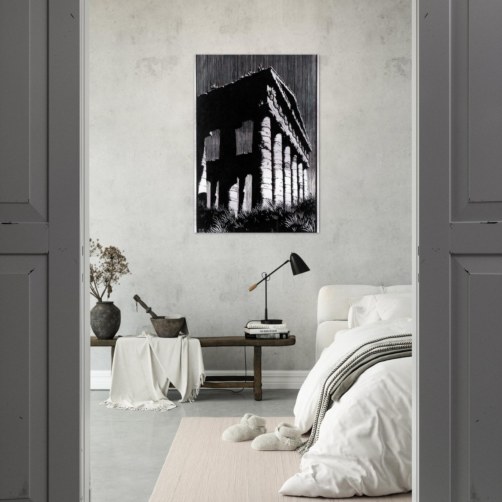 TEMPLE OF SEGESTE SICILY - MC Escher Brushed Aluminum Print - 70x100 cm / 28x40 inches | MC Escher Aluminum Print | MC Escher Prints
