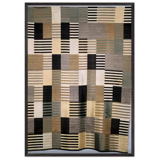 WALL HANGING 1926 - Anni Albers 70x100 cm / 28x40 inches Framed Art Print – Black Wooden Frame
