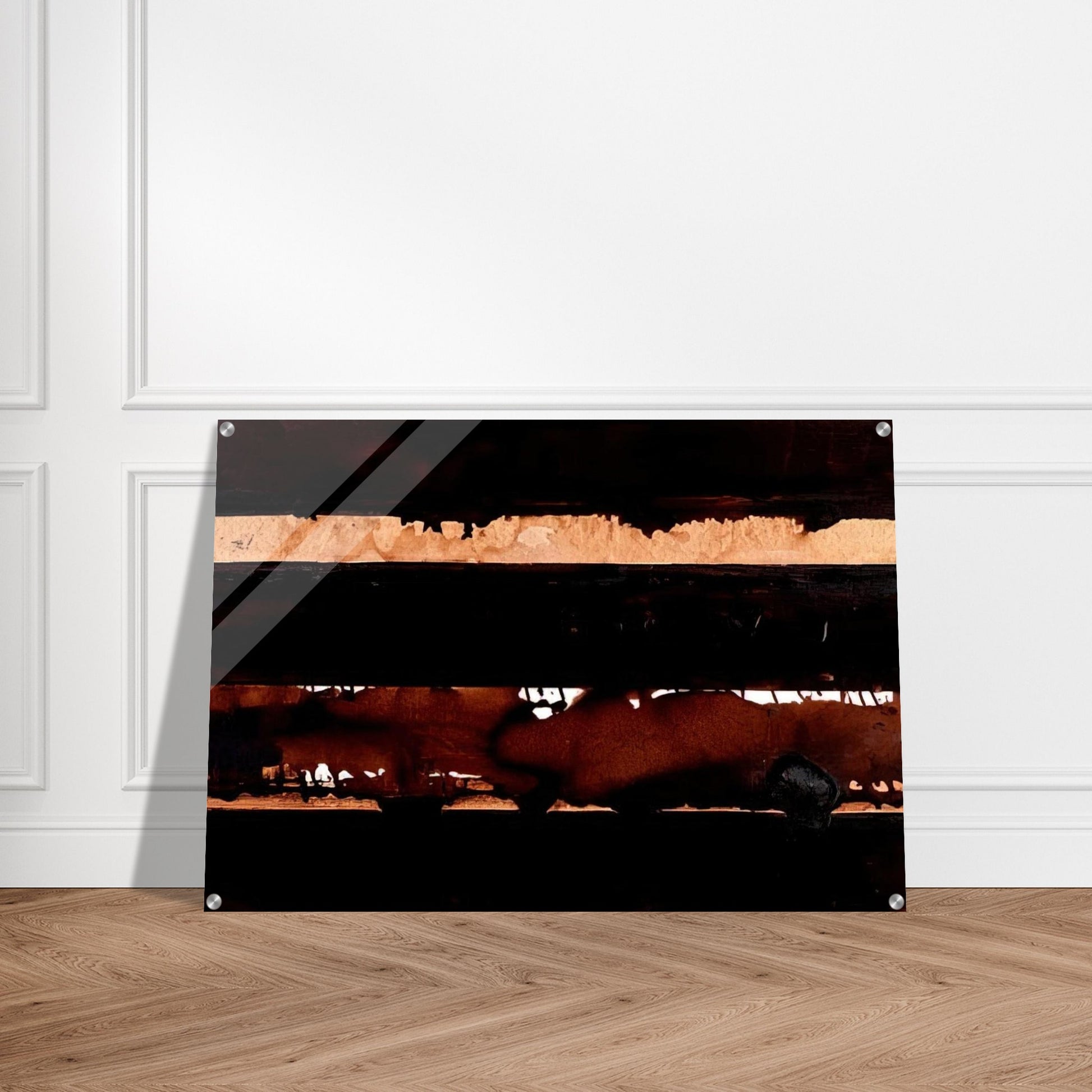 B-Walnut Stain - 2004 - Pierre Soulages Acrylic Print - 70x100 cm / 28x40″ inches | Pierre Soulages Wall Art | Pierre Soulages Prints