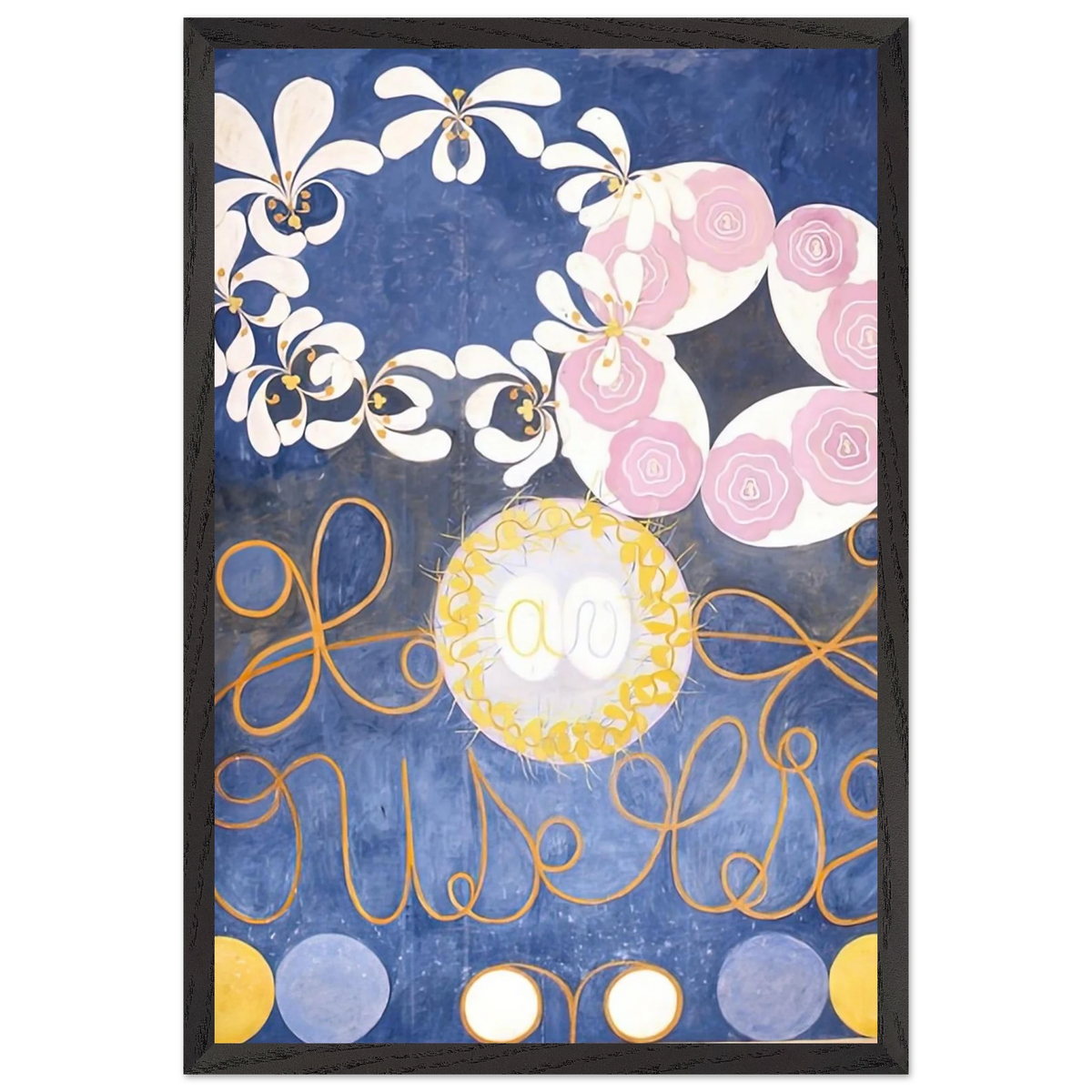 Hilma af Klint - THE TEN LARGEST 1907 Wall art - 28x43  cm / XL (11x17 inches) - Premium Wooden Framed Poster With Fine Art Paper - White frame