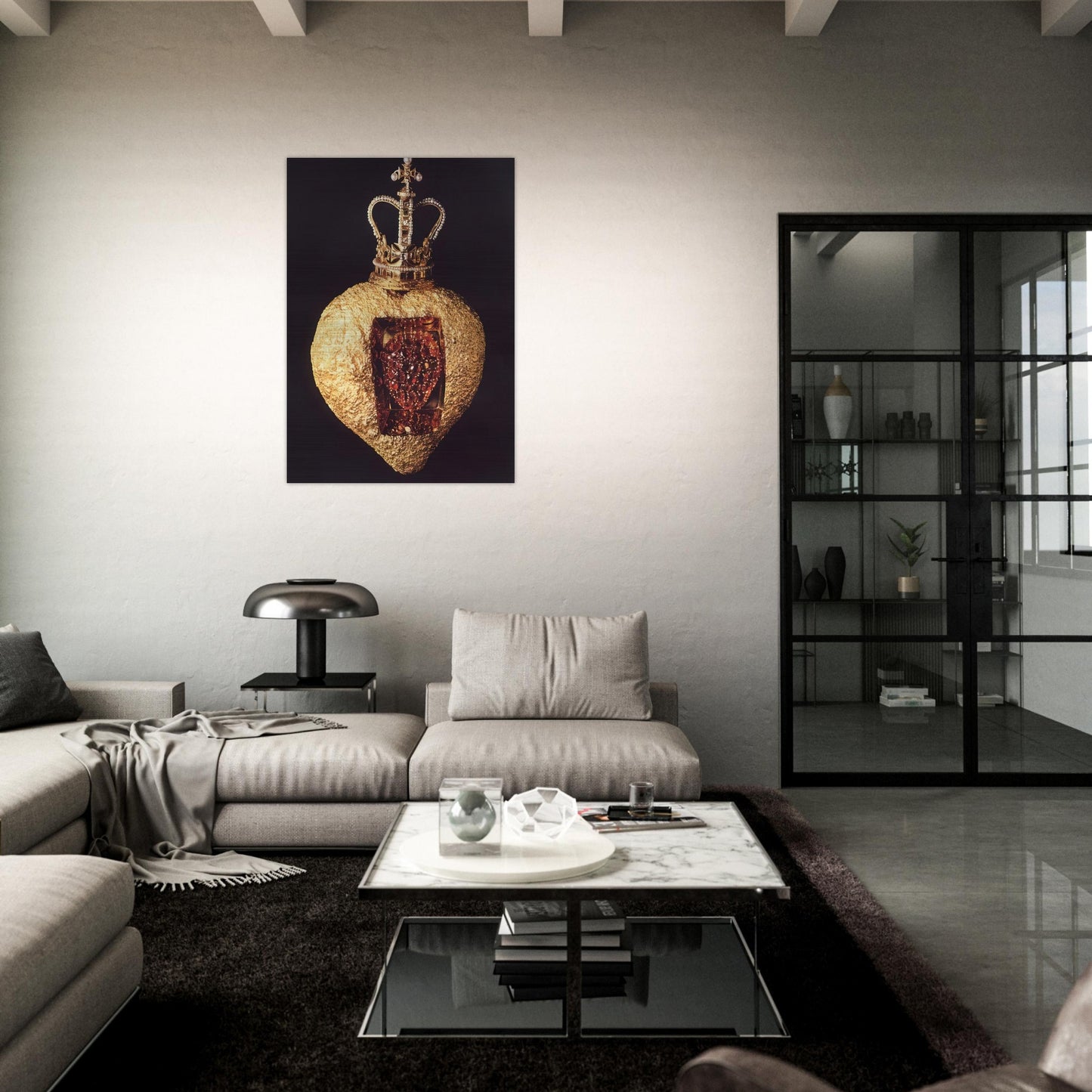 THE ROYAL HEART - Salvador Dali Brushed Aluminum Print - 70x100 cm / 28x40 inches | Salvador Dali Aluminum Print | Salvador Dali Prints