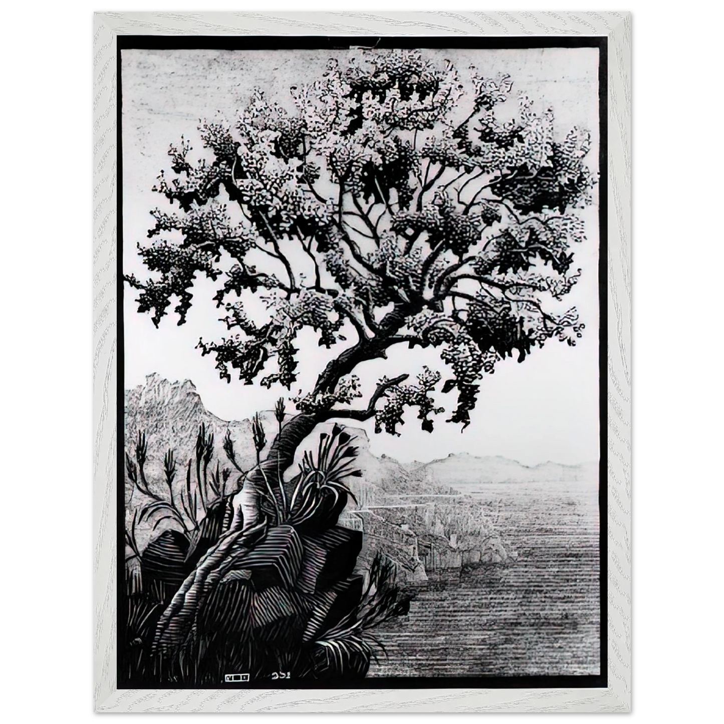 MC Escher - ESCHER (14) Wall Art - 30x40 cm / 12x16 inches - Premium Wooden Framed Poster With Fine Art Paper-canvas - Black frame