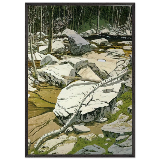 The Blue Pool - 1980 - Neil Welliver 70x100 cm / 28x40 inches Framed Art Print – Black Wooden Frame