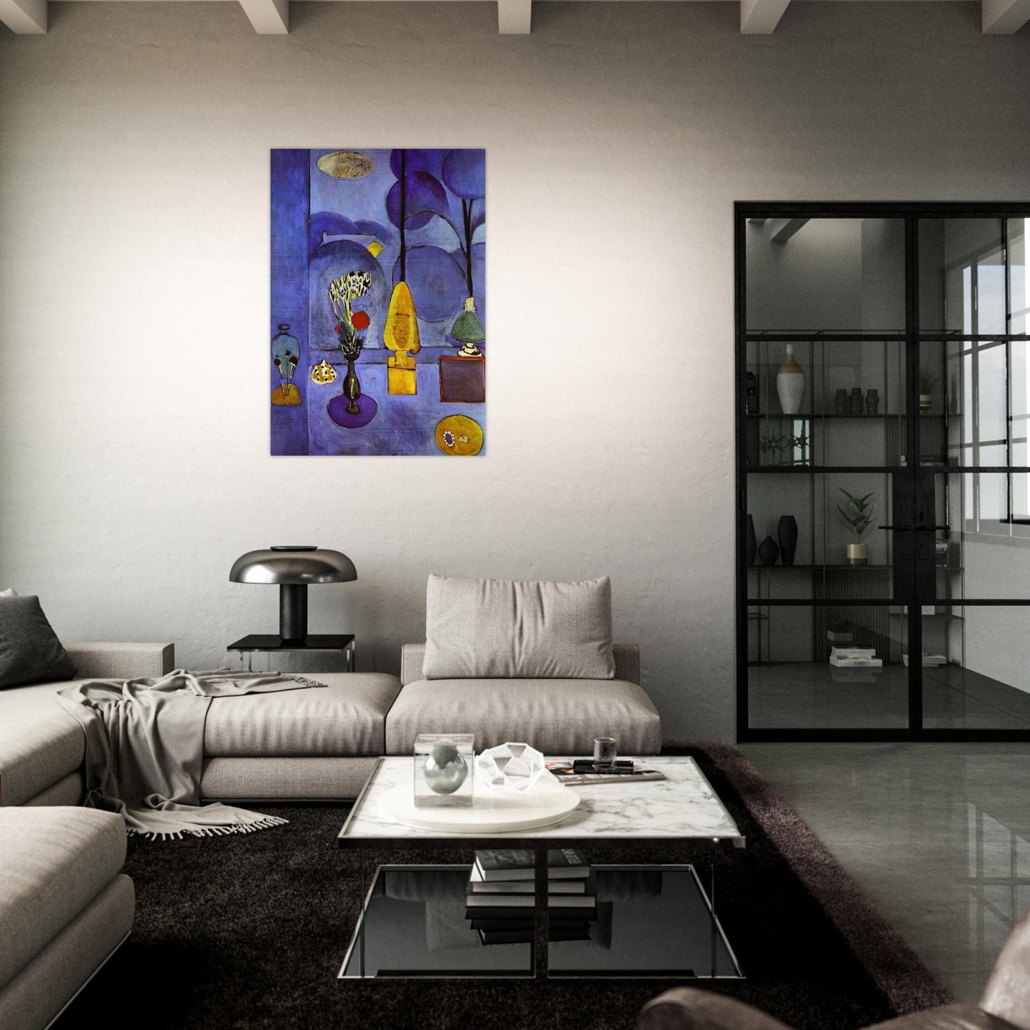 THE BLUE WINDOW 1911 - Henri Matisse Brushed Aluminum Print - 70x100 cm / 28x40 inches | Henri Matisse Aluminum Print | Henri Matisse Prints