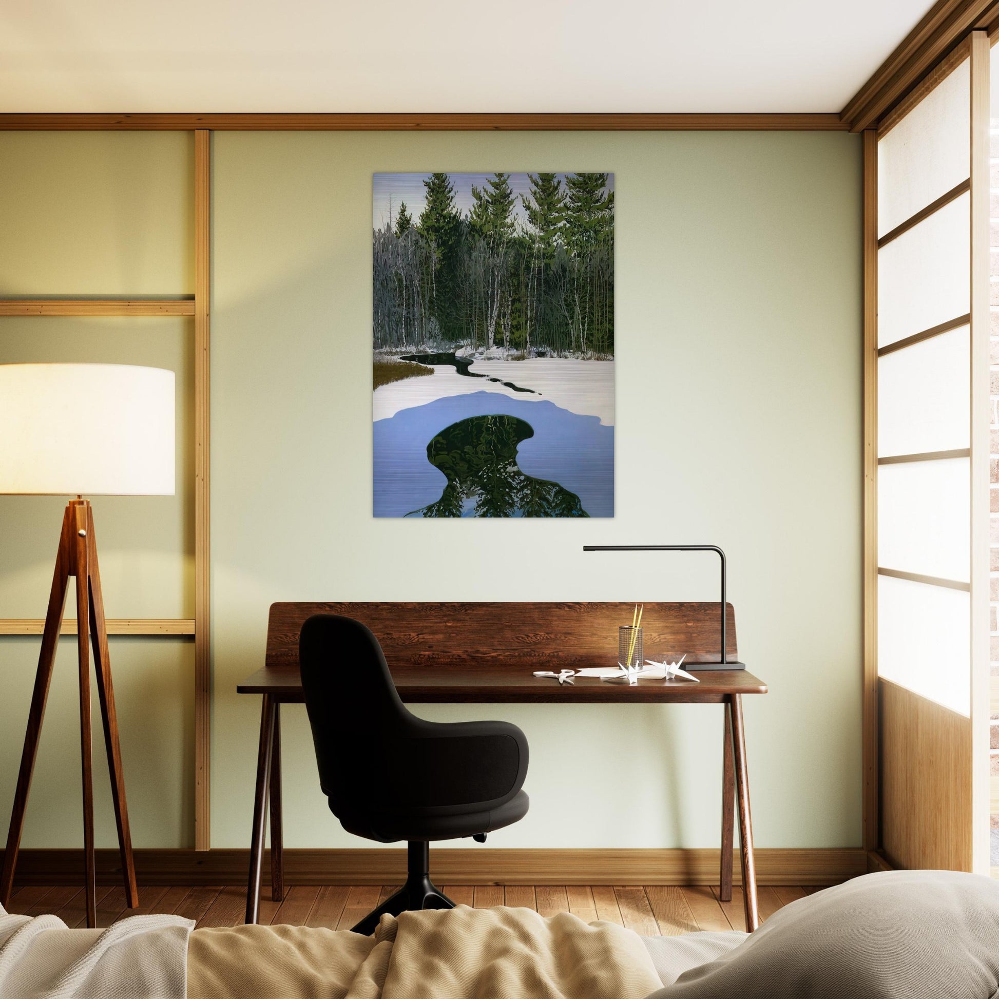 Pond Pass - Contemporary Realism - Neil Welliver Brushed Aluminum Print - 70x100 cm / 28x40 inches | Neil Welliver Aluminum Print | Neil Welliver Prints